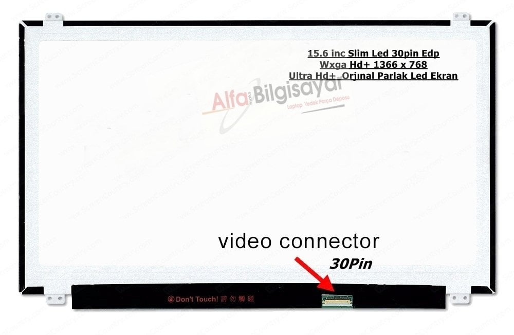 15.6 Slim 30 Pin N156BGA-EB2,N156BGE-E31,N156BGE-E32,N156BGE-E41,N156BGE-E42,N156BGE-EA1,N156BGE-EA2,N156BGE-EB1,N156BGE-EB2,N156WHM-N12,N156WHM-N22,NT156WHM-N12,NT156WHM-N21,NT156WHM-N22,NT156WHM-N32,NT156WHM-N42, Ekran Panel