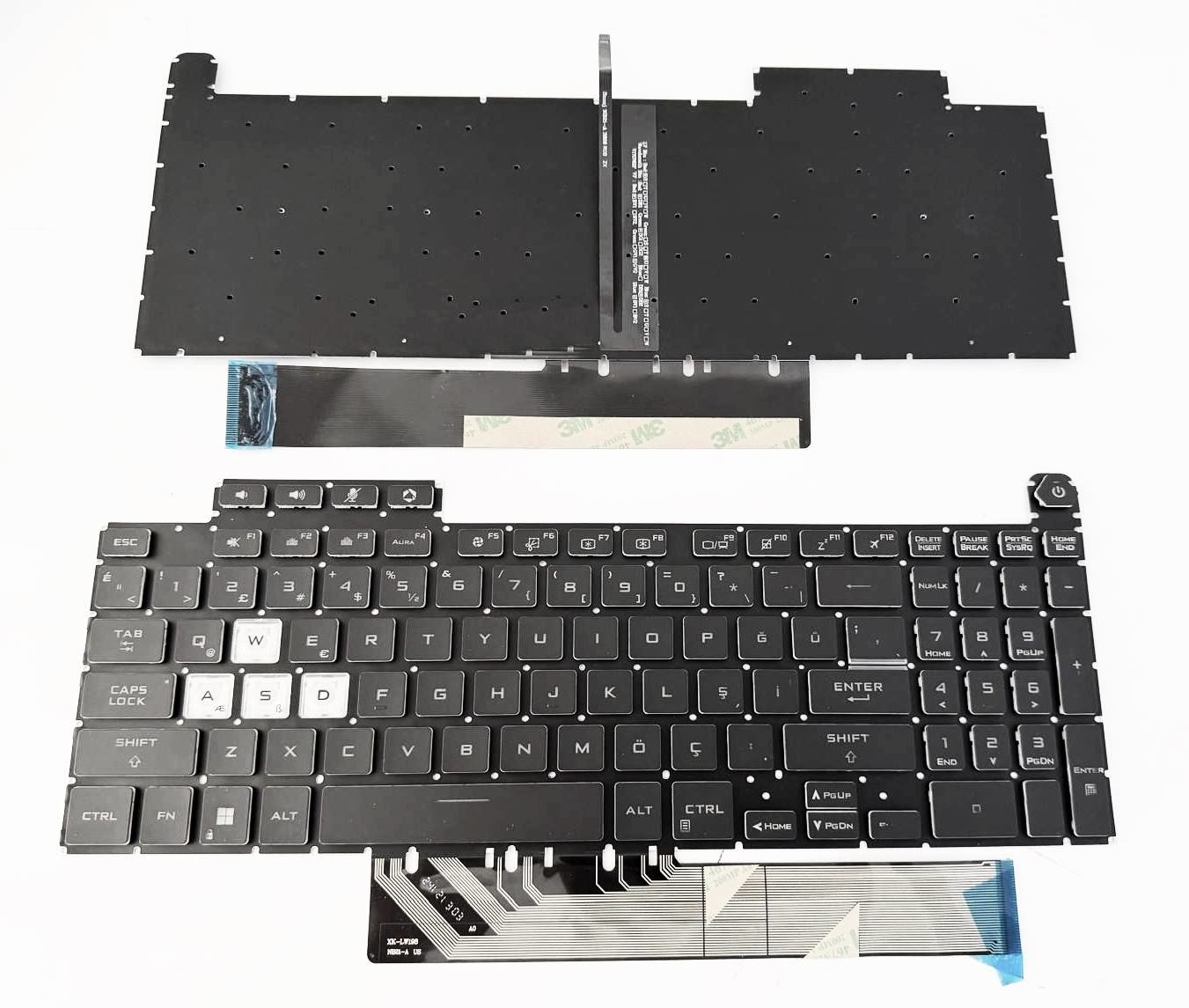 Asus TUF Gaming A15 A17 F15 F17 FA707 FX707 FA507 FX507VV FX507VI FA507NU FA507XI FA507NV FA507RC FA507RE FA507RM FA507RM FX507VU FX507VI FX507ZU4 FX507ZC4 FA507UI FA507NVR FA507UI FA507NUR TUF Dash F15 FX517 FX517ZR FX517ZE FX517ZM GA507 Klavye rgb