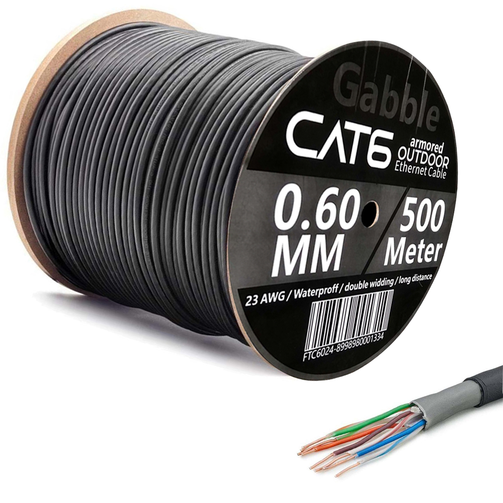 Gabble Cat6 Kablo 23Awg 0.60mm Dış Mekan 500mt - Görsel 3