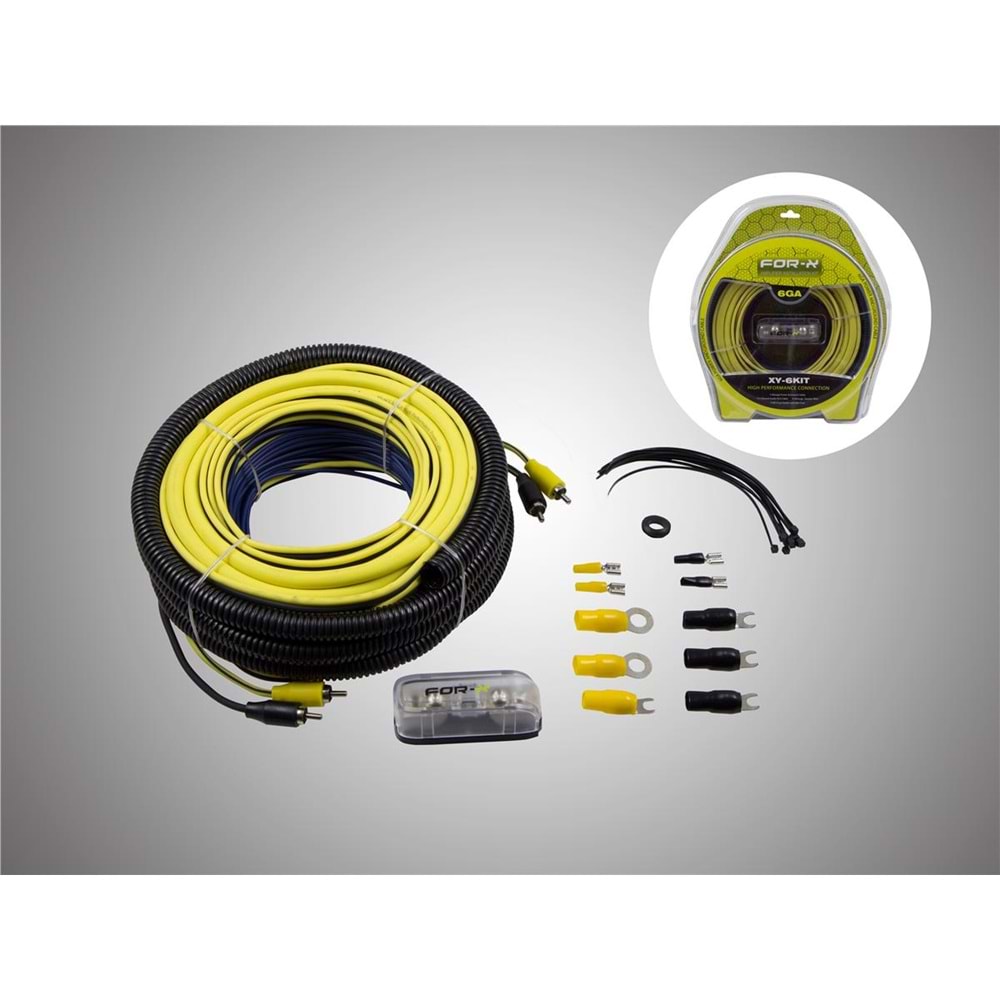 For-X XY-6KIT 6GA Profesyonel Oto Anfi Kablo Seti - Görsel 3
